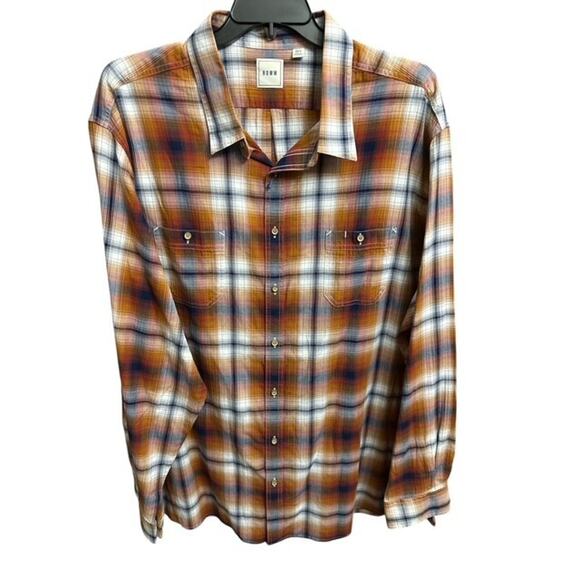 North Country XL Shirt Handsome Gray Red Plaid Modern Soft Portuguese Flannel - Picture 1 of 4